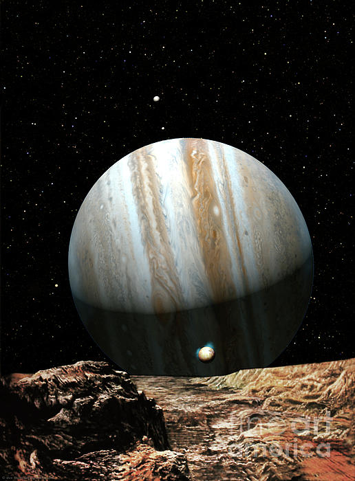 Jupiter Seen From Europa Painting